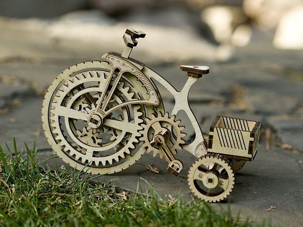 Laser Cut Mechanical Bike Toy 3D Puzzle Wood Model