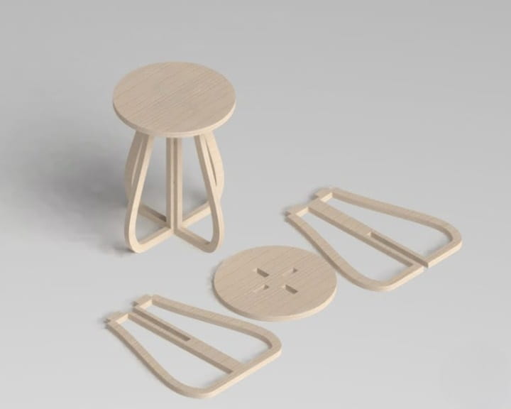 Laser Cut Side Table Stool