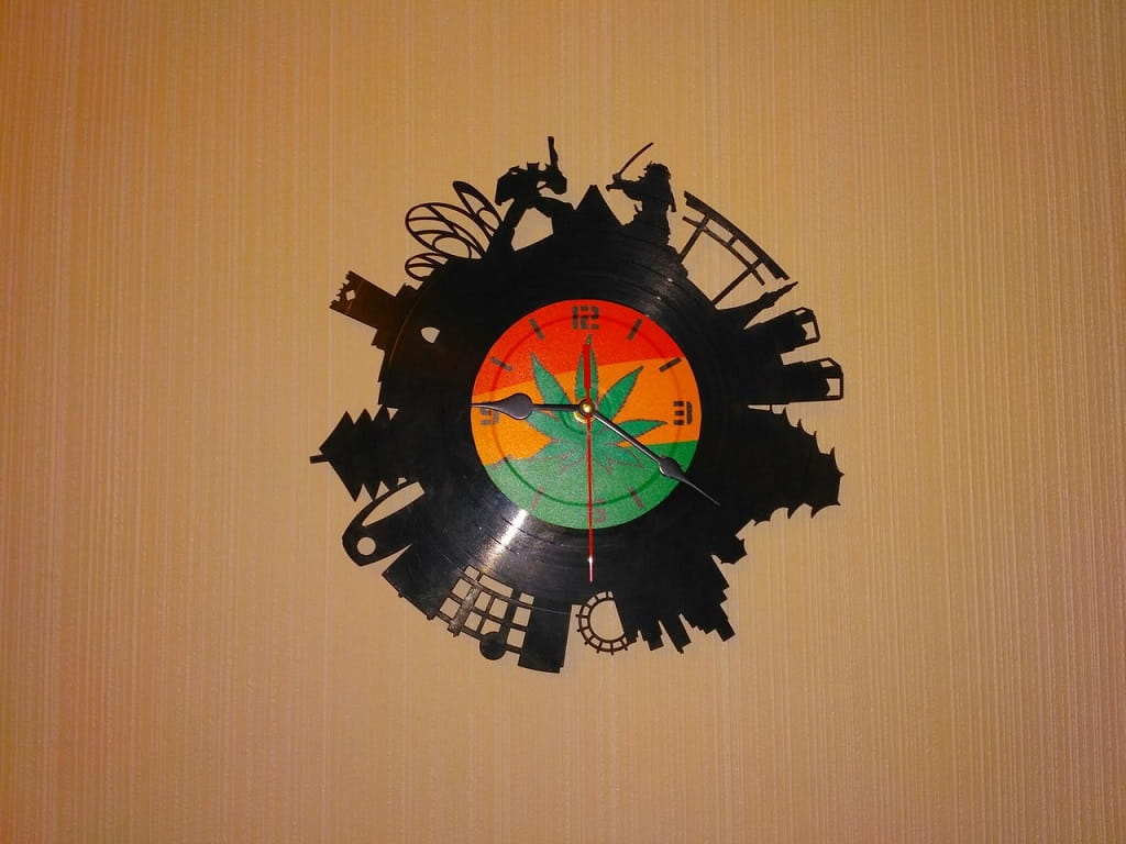 Laser Cut Tokyo Vinyl Record Wall Clock