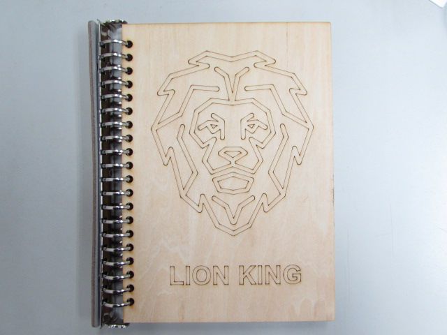 Laser Cut Wooden Spiral Notebook Cover