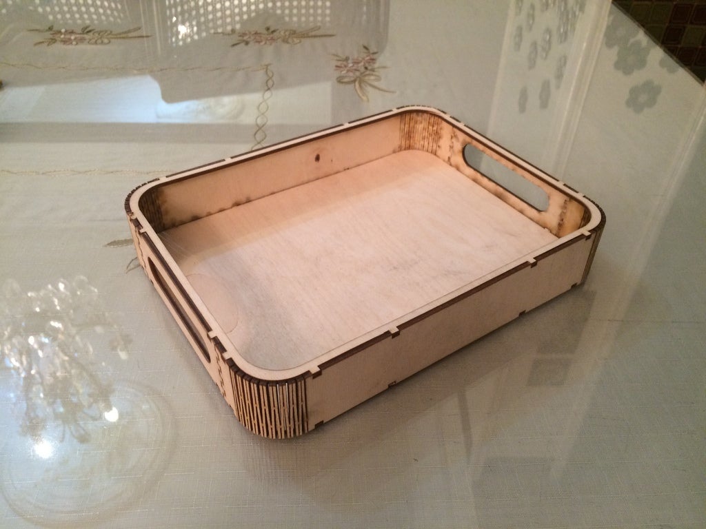 Laser Cut Wooden Serving Tray With Handles