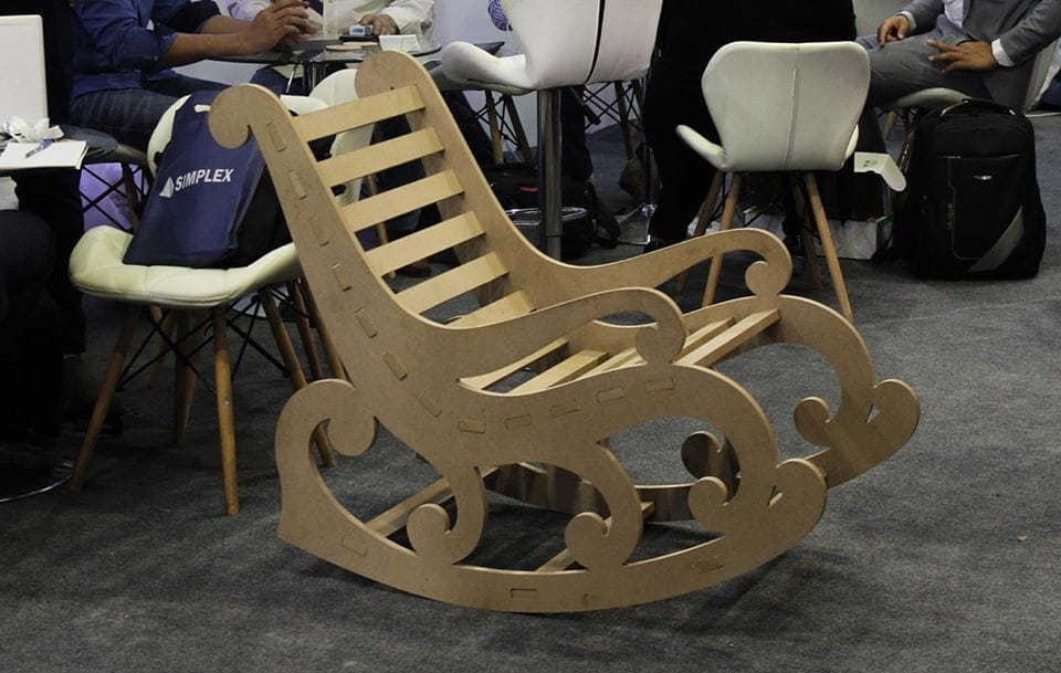 Laser Cut Wooden Rocking Chair