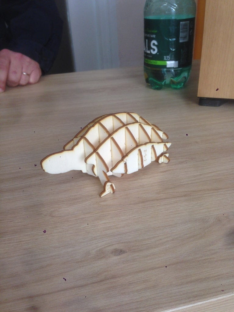 Laser Cut Turtle 3D Puzzle Wood Model