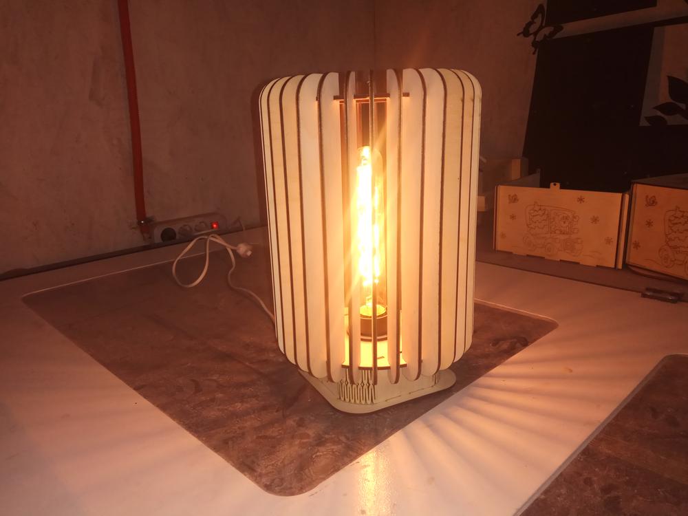 Laser Cut Table Lamp With Living Hinge Base