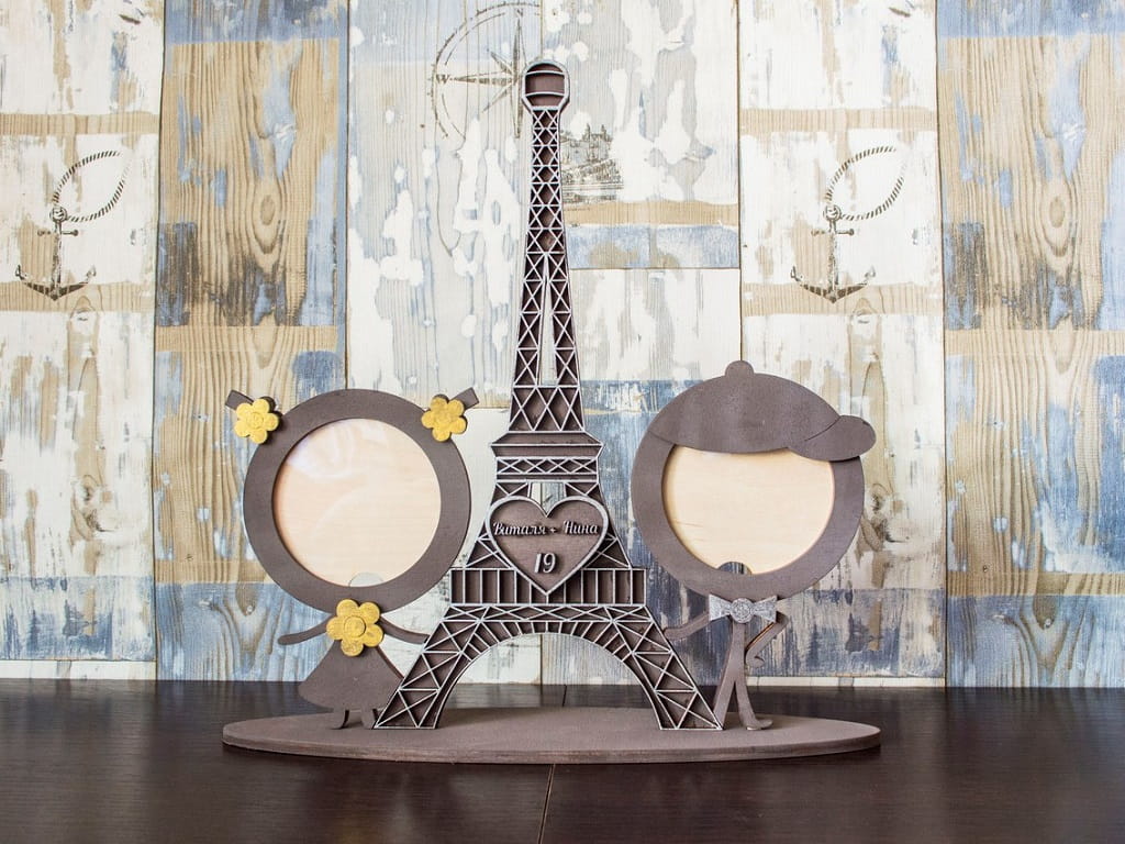 Laser Cut Table Top Eiffel Tower Photo Frame