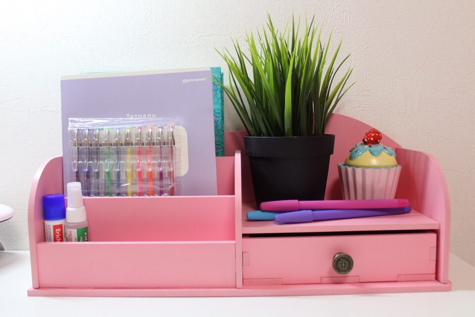 Laser Cut Cosmetic Storage Box Organizer With Drawer