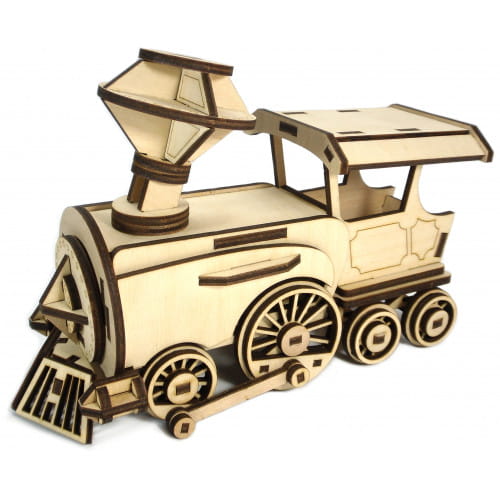 Laser Cut Locomotive Toy 3D Wood Model