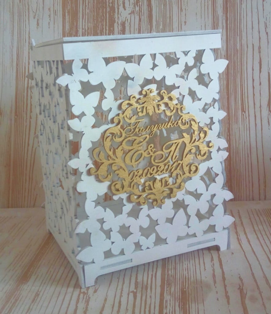 Laser Cut Butterfly Wedding Card Box