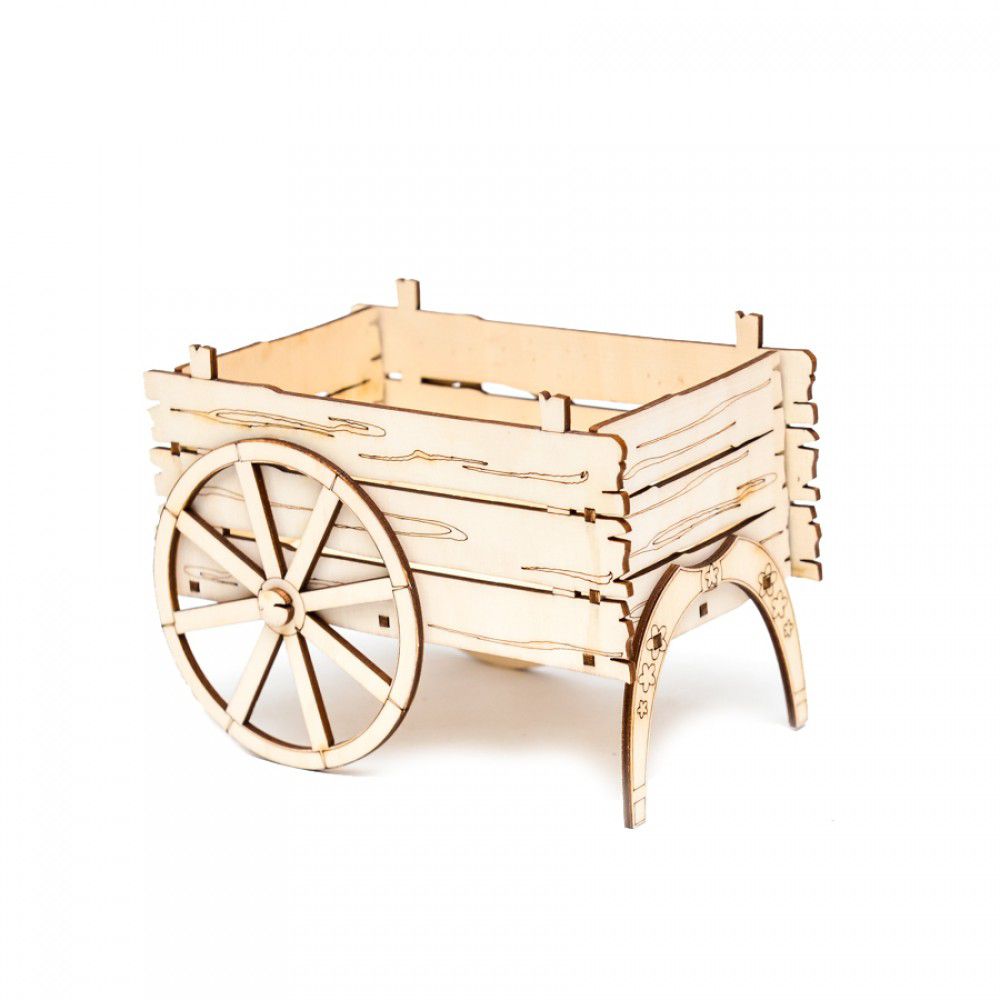 Laser Cut Carriage Cart Flower Basket