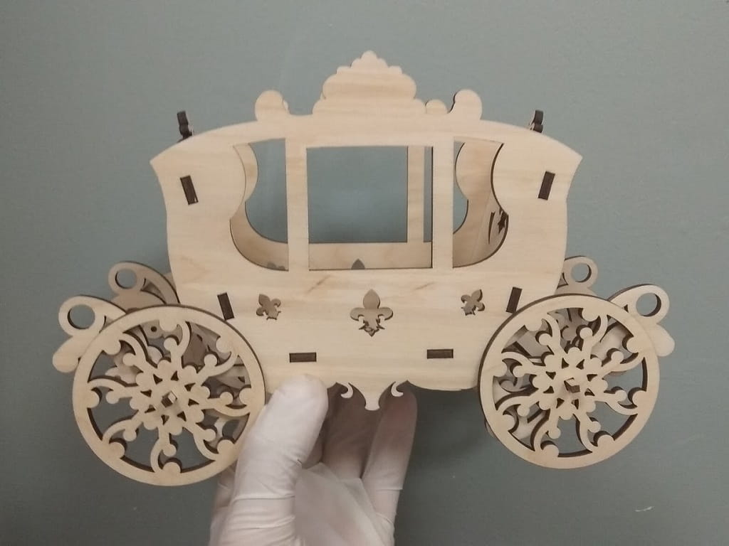 Laser Cut Coach Carriage Flower Basket