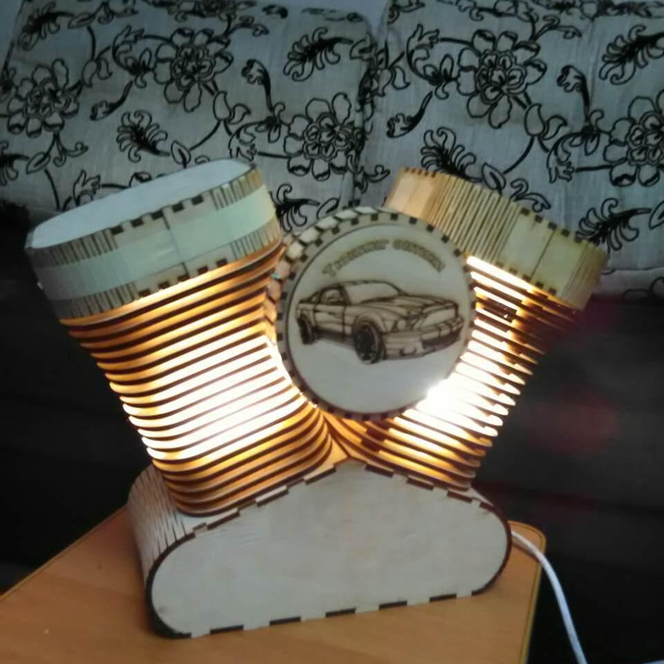 Laser Cut Creative Harley Davidson Table Lamp