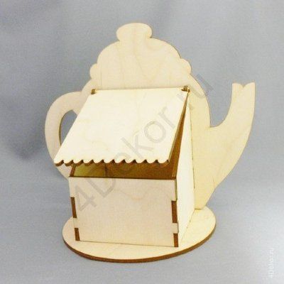 Laser Cut Teapot Shaped Tea Bag Caddy