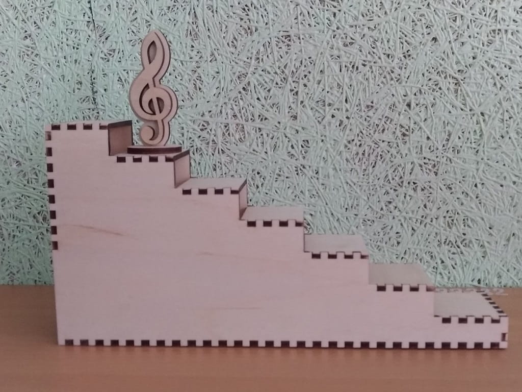 Laser Cut Stair Step Display Stand