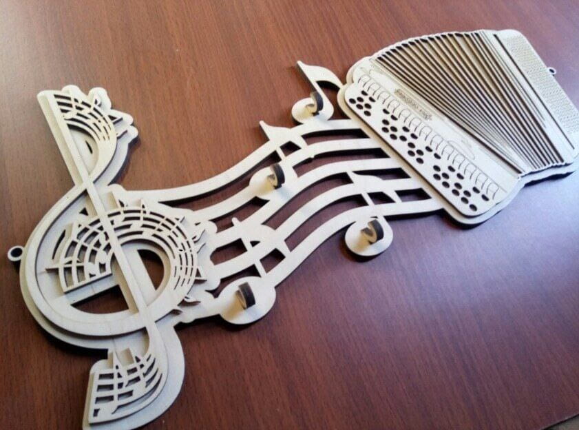 Laser Cut Music Notes Key Holder