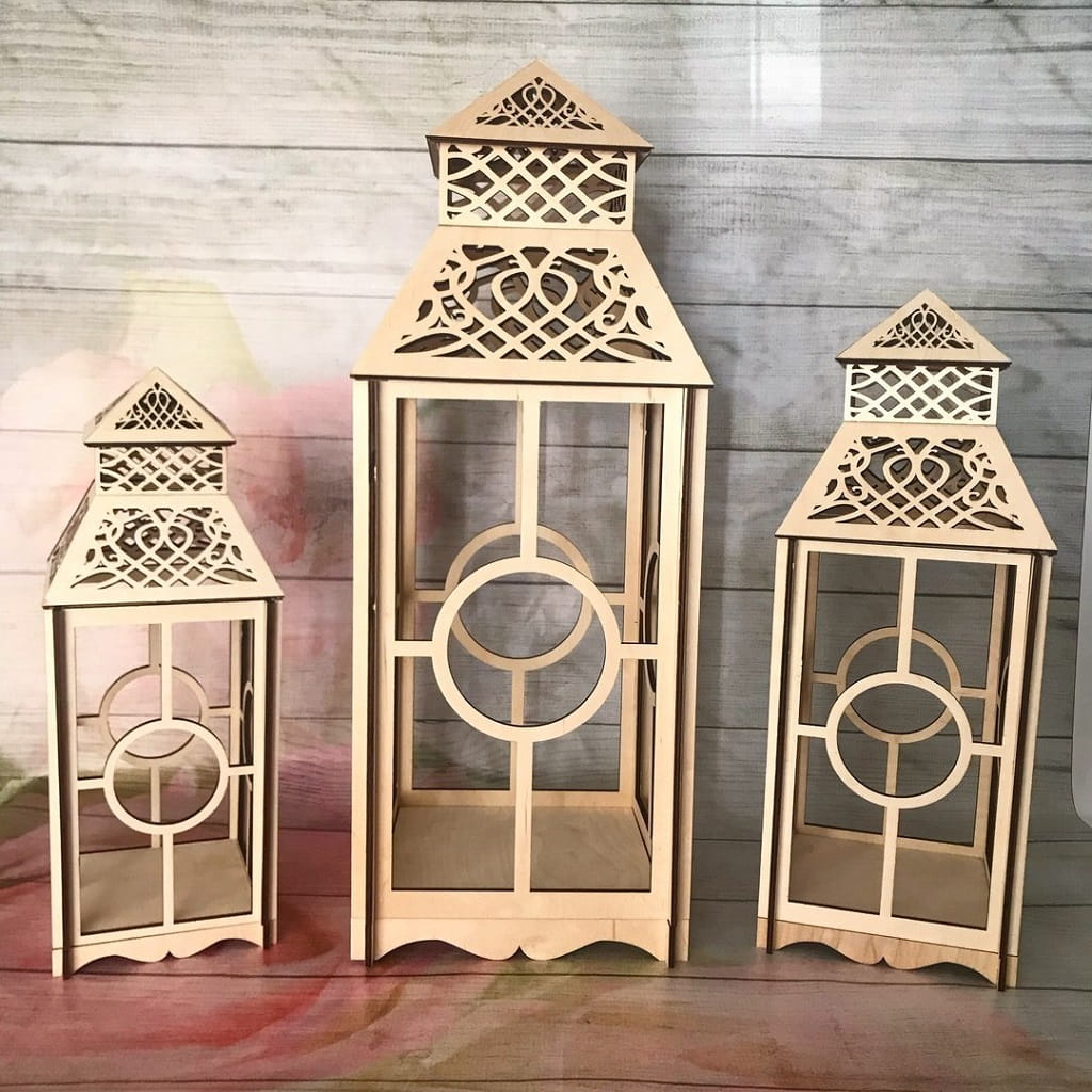 Laser Cut Decorative Candle Lantern Set of 3