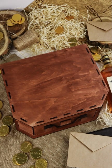 Laser Cut Suitcase Gift Box Bottle Box