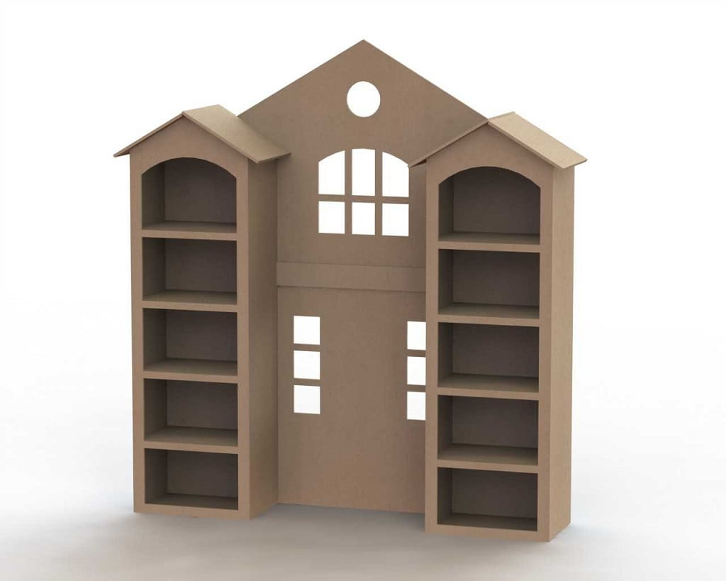 Laser Cut Big Dollhouse House Shaped Shelf