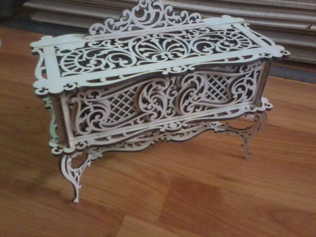 Laser Cut Jewelry Box With Intricate Carving Art