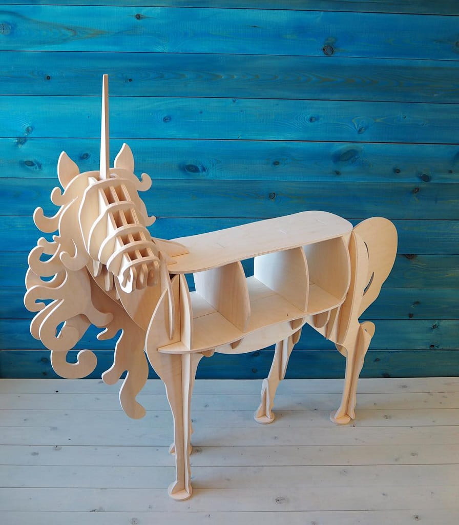 Laser Cut Unicorn Montessori Bookcase Storage Shelf