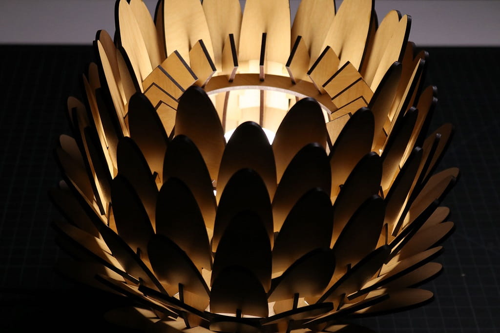 Laser Cut Wood Blooming Lamp