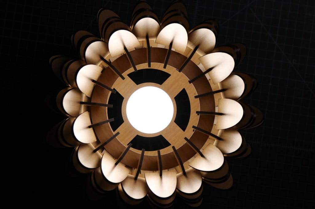 Laser Cut Wood Blooming Lamp