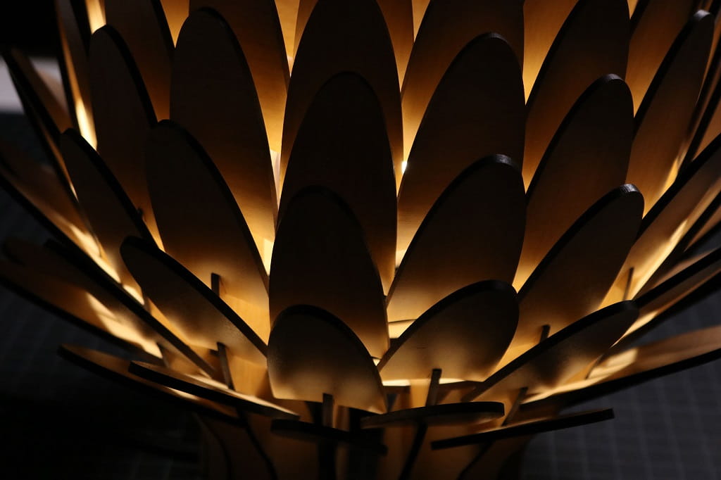 Laser Cut Wood Blooming Lamp