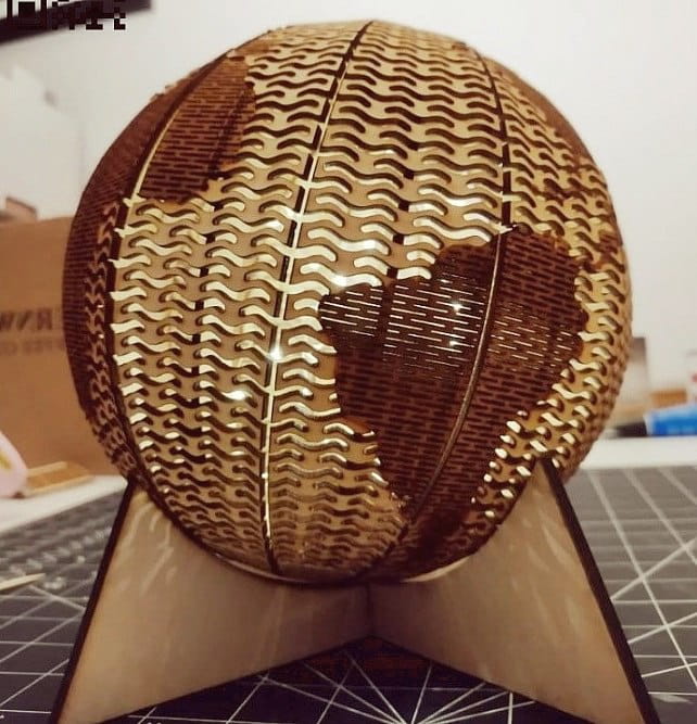 Laser Cut Living Hinge Globe Light