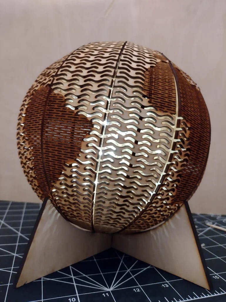 Laser Cut Living Hinge Globe Table Lamp