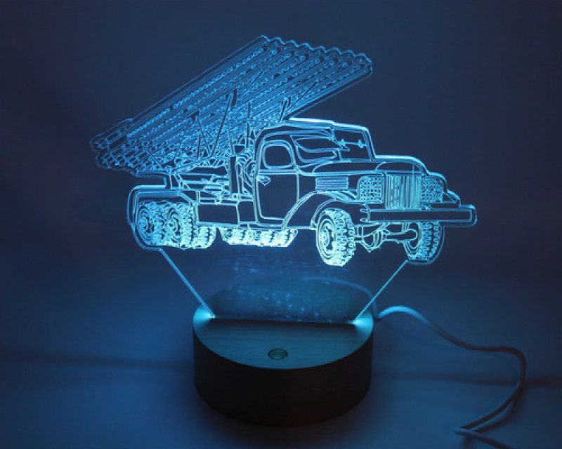 Laser Cut 3D Acrylic Multi Barrel Rocket Launcher Illusion Lamp