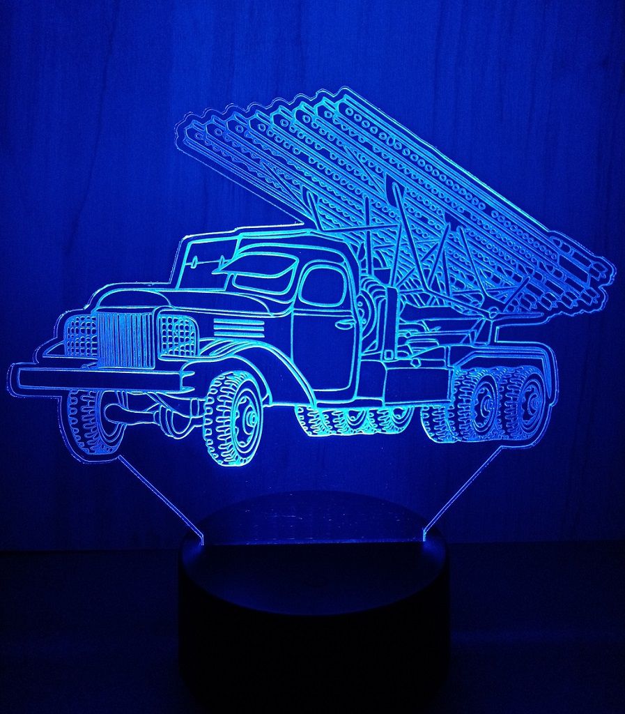 Laser Cut 3D Acrylic Multi Barrel Rocket Launcher Illusion Lamp