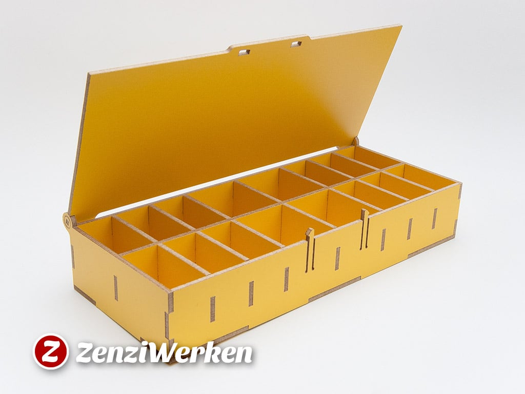 Laser Cut Compartment Storage Box With Lid