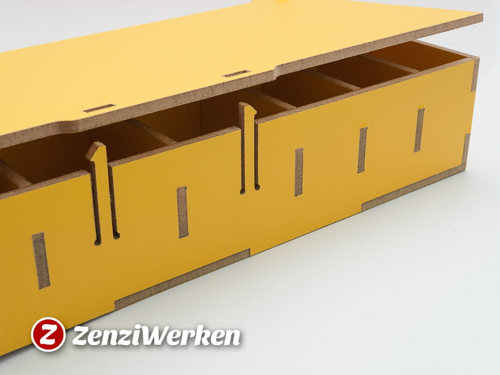 Laser Cut Compartment Storage Box With Lid