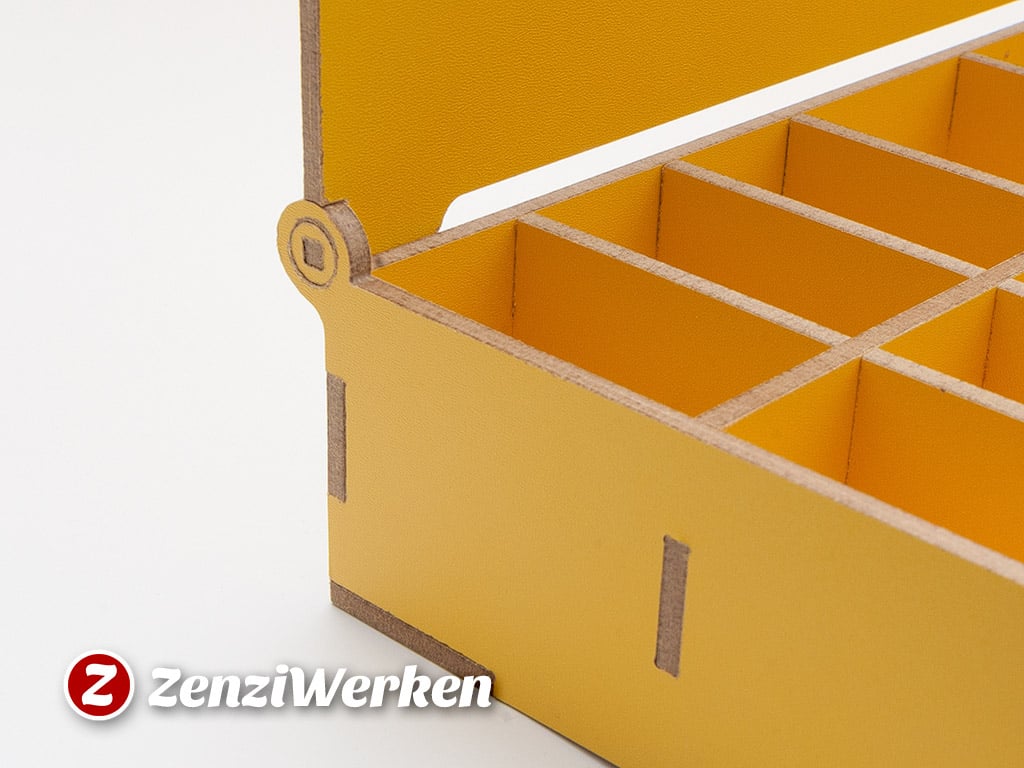 Laser Cut Compartment Storage Box With Lid