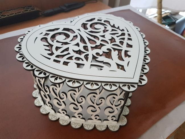 Laser Cut Decorative Heart Shaped Gift Box