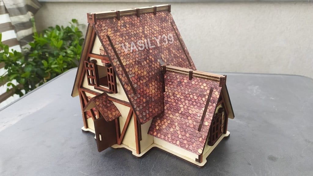 Laser Cut Farm House 3D Wood Model