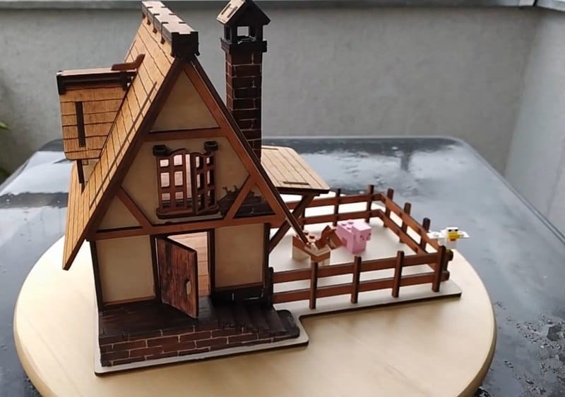 Laser Cut Miniature Village House