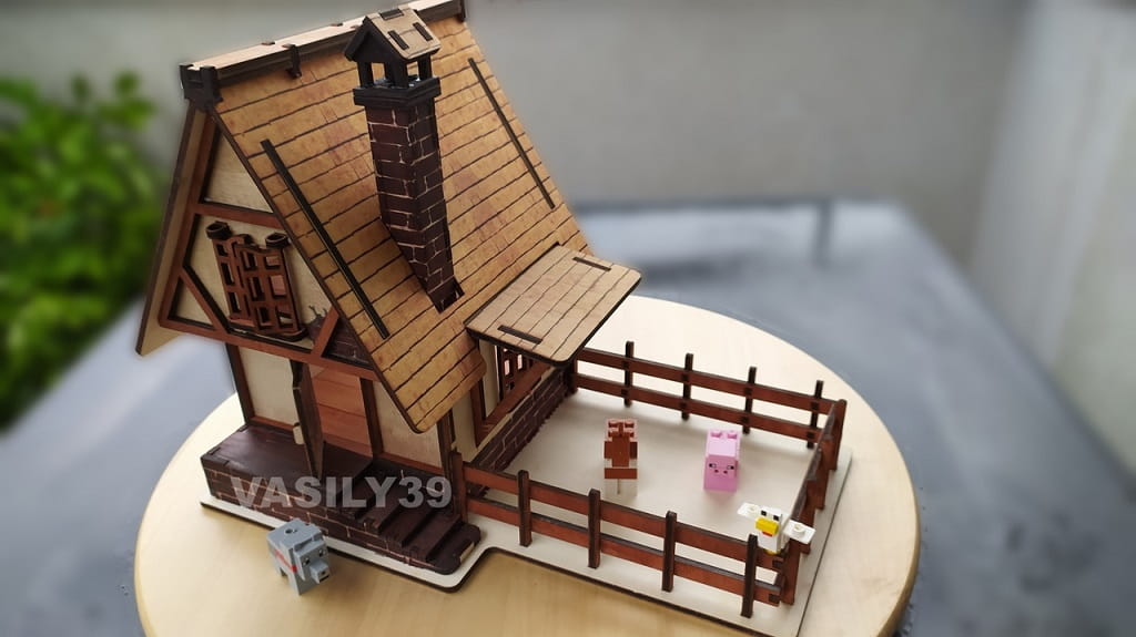 Laser Cut Miniature Village House