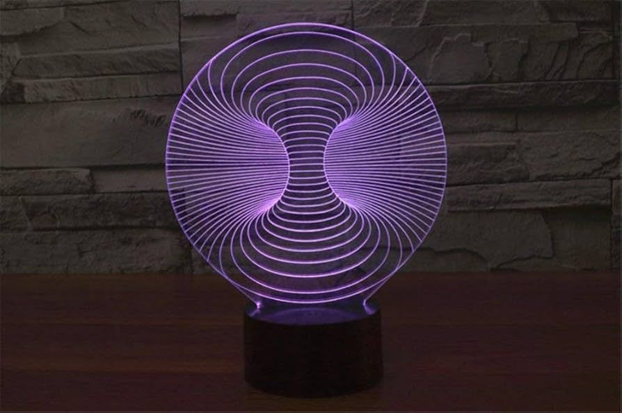 Laser Cut 3D Space Warp Abstract Model Visual Illusion Lamp