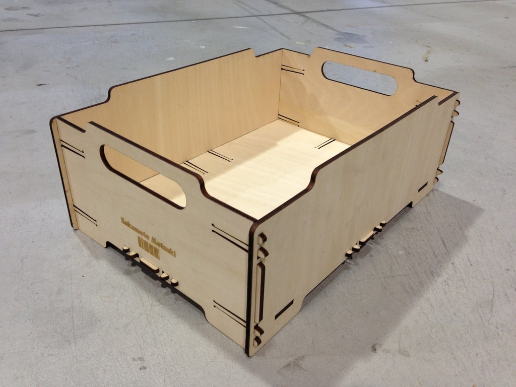 Laser Cut Stackable Storage Open Box Crate With Handle