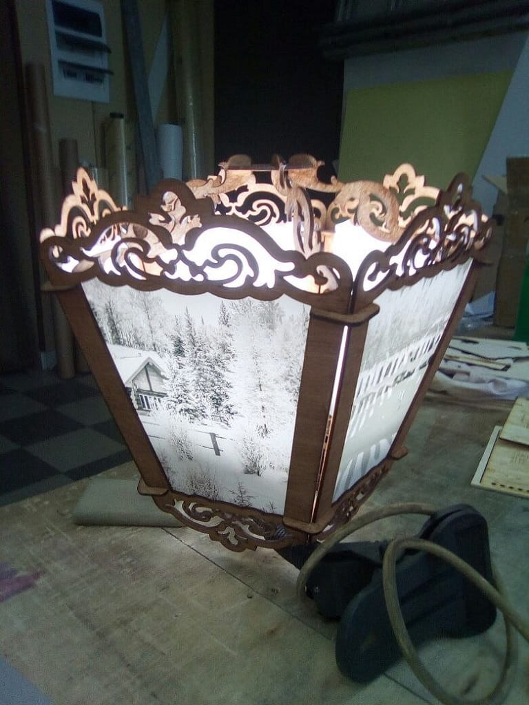 Laser Cut Decorative Wooden Lamp