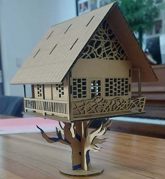 Laser Cut Wooden Tree House Dollhouse