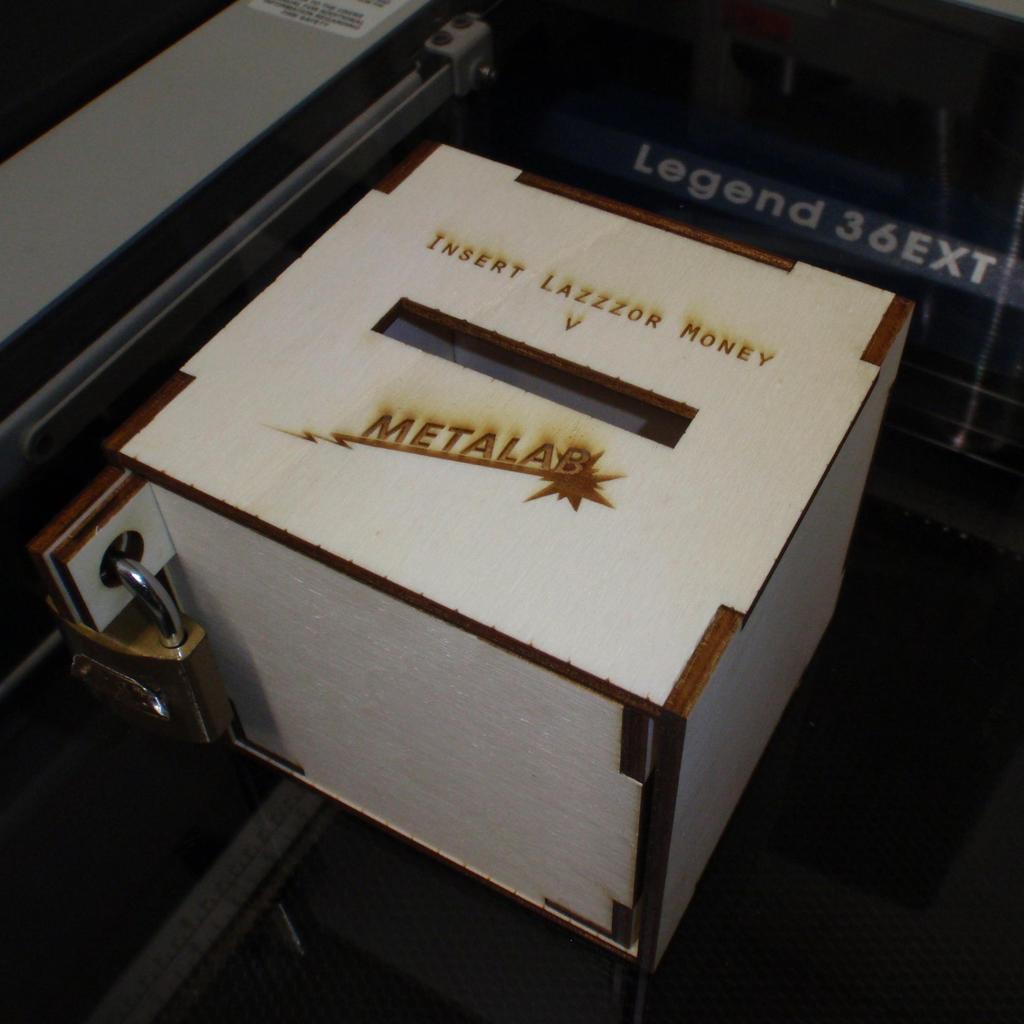 Laser Cut Wooden Treasure Money Box