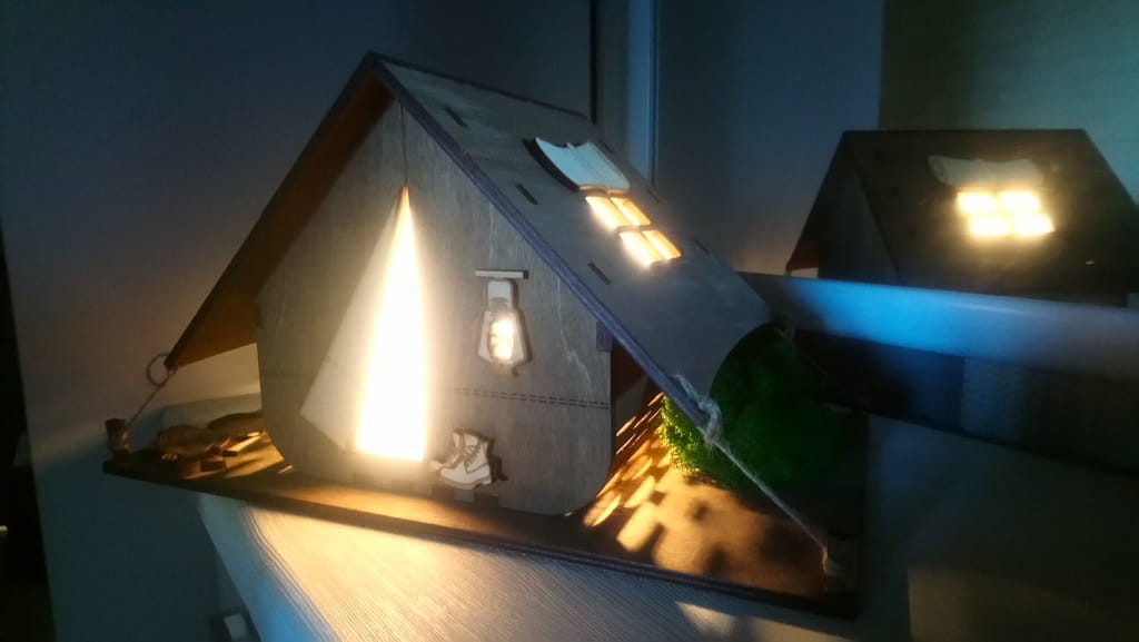 Laser Cut Tent Shape Night Light Lamp