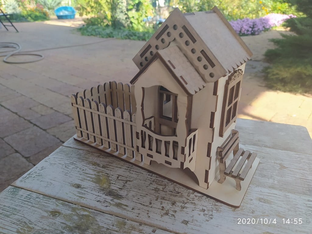 Laser Cut Tea Bag Holder Tea House With Candy Box