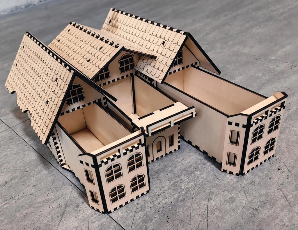 Laser Cut Villa Tea Bag House