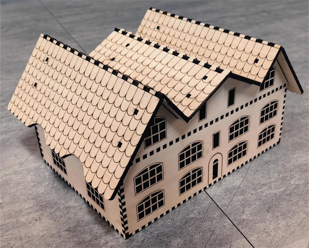 Laser Cut Villa Tea Bag House