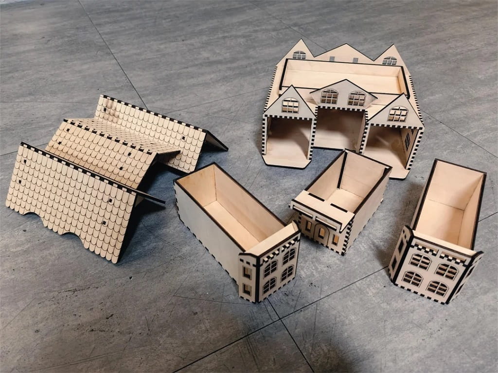 Laser Cut Villa Tea Bag House