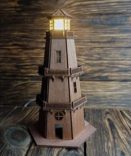 Laser Cut Lighthouse 3D Puzzle Lamp