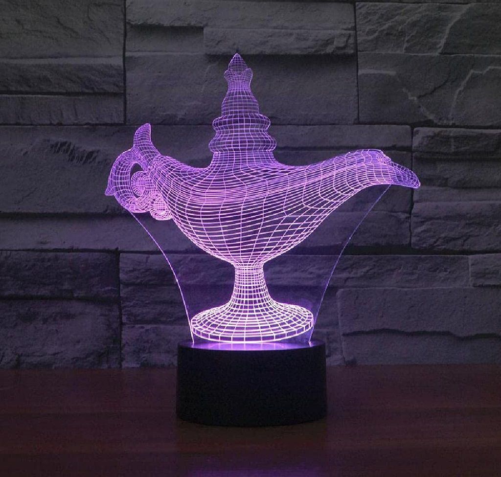 Laser Cut Aladdin 3D Illusion Lamp Acrylic Night Light