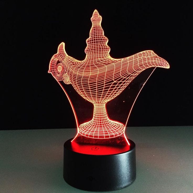 Laser Cut Aladdin 3D Illusion Lamp Acrylic Night Light